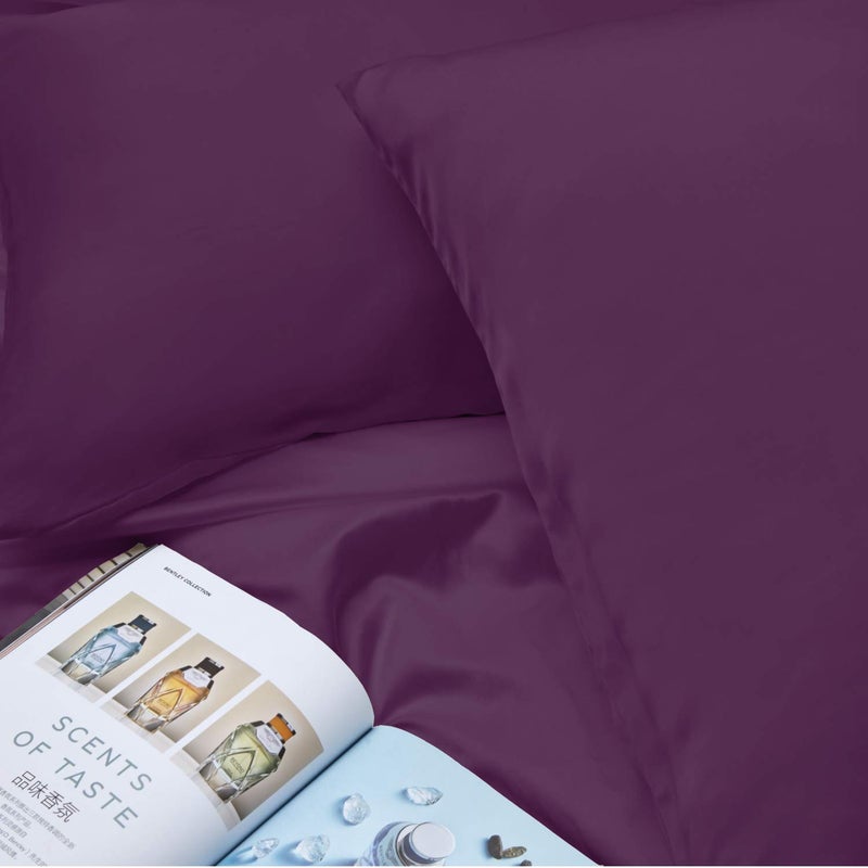 INSSL Mulberry Silk Pillowcase for Hair and Skin Health, Natural Silk Pillow Cover with Hidden Zipper Both Side Silk1 pcs (Dark Purple, Standard 20"x26") - Image 5